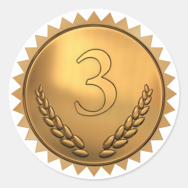 Preis für den dritten Platz des Lehrers: Weiß und  Runder Aufkleber (Vorderseite)