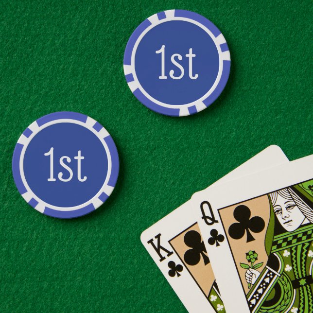 Preis für den ersten Platz in Blau und Weiß Pokerchips (Pokertisch (doppelt))