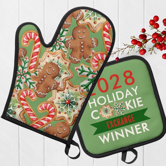 Preis für den Holiday Cookie Contest Ofenhandschuh & Topflappen-Set (Christmas Baking Competition Prize Oven Mitt & Pot Holder. Great for Cookie & Cooking Contests!)