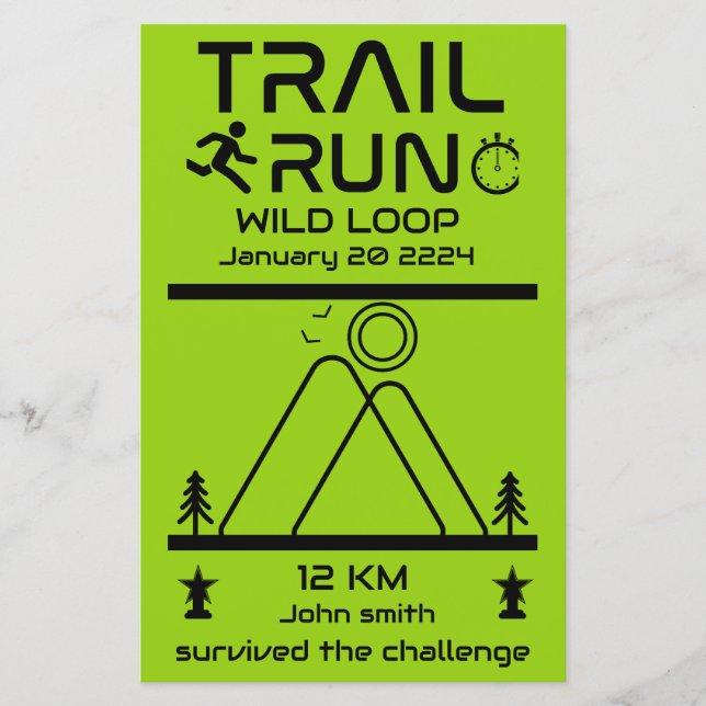 Preis für den Wettbewerb "Trail Run" (Vorderseite)
