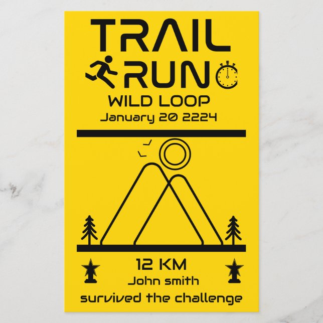 Preis für den Wettbewerb "Trail Run" (Vorderseite)