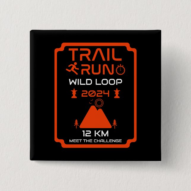 Preis für den Wettbewerb "Trail Run" Button (Vorderseite)
