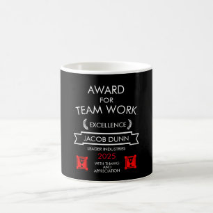 Preis für die Arbeit des Unternehmensteams Kaffeetasse