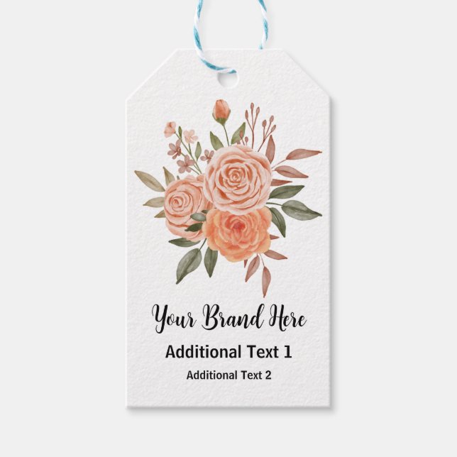 Preis für die Blume der Rose für die Aquarellfarbe Geschenkanhänger (Vorderseite)