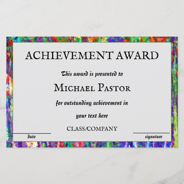 Preis für künstlerische Leistung (Vorderseite)