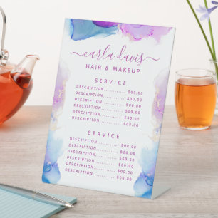 Preis für Unterschrift-Script lila-blaue Tinte Ser Sockelschild