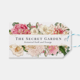 Preis-Tag Floral Gold Wirbel Klassisches Vintages  Geschenkanhänger