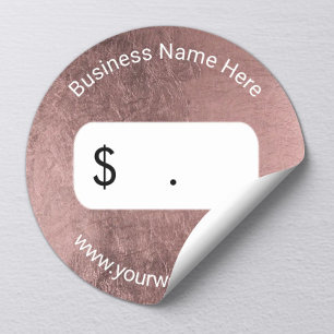 Preis Tag Moderne Rose Gold Leaf Runder Aufkleber