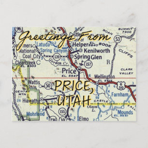 Preis Utah Vintage Postkarte