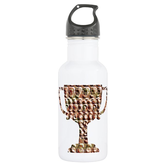 PREIS: Vintages graviertes Gold Trinkflasche (Vorderseite)