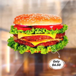 Preisanpassung für doppelte Cheeseburger Deluxe Ad Fensteraufkleber