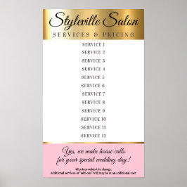 Preisanzeige für Stylist-Salon-Dienstleistungen im Poster