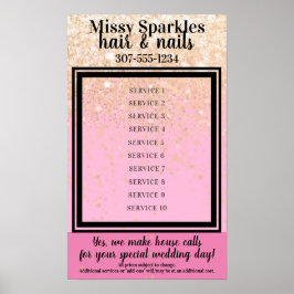 Preisanzeige für Stylist-Salon-Dienstleistungen im Poster