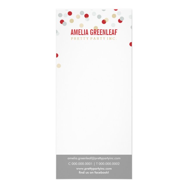 PREISDIENSTLEISTUNGEN LIST Konfetti-Spotmuster rot Werbekarte (Vorne)
