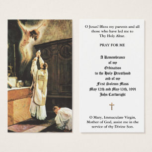 PREISE BEI DER ALTAR ORDINATION HOLY CARDS