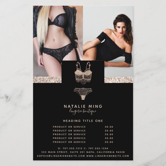 Preise für Lingerie Boutique Foto Flyer (Vorne)