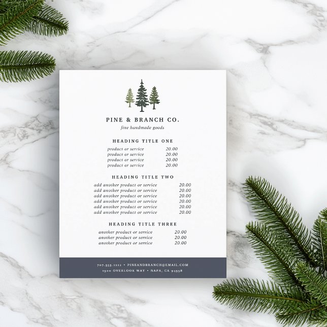 Preise und Dienstleistungen für Pinien Flyer (Von Creator hochgeladen)