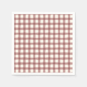 Preiselbeer-Gingham-Rot-Maroon Serviette