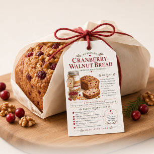 Preiselbeer-Walnuss-Brot-Rezept Mason-Glas-Backmis Geschenkanhänger