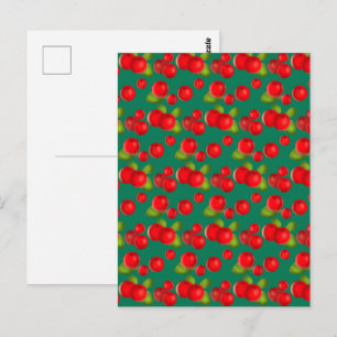 Preiselbeere mit Blätter Postkarte