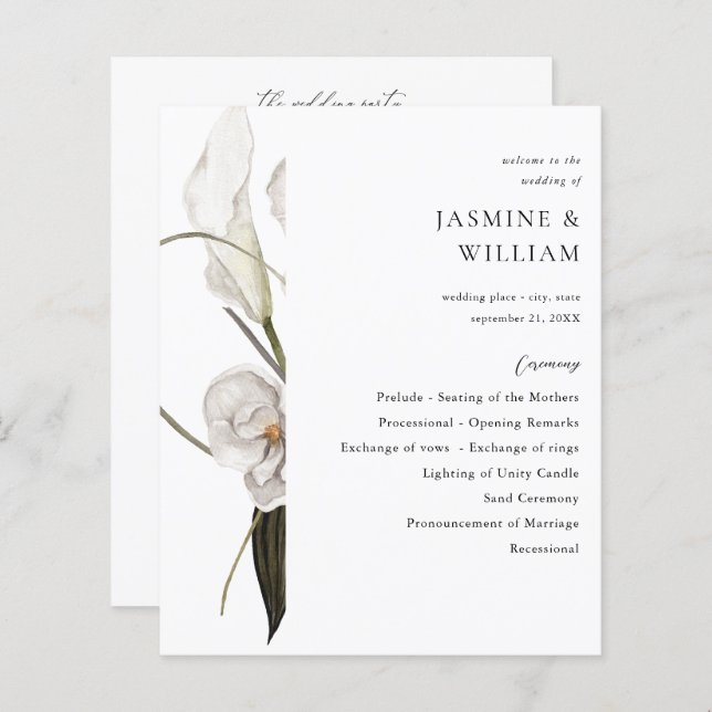 Preisgekrönte Schwarz-Weiß-Blumenzeremonie 2 (Vorne/Hinten)