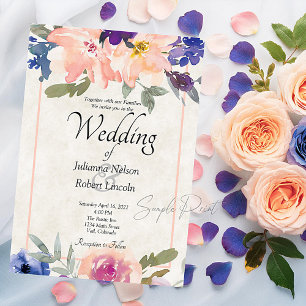 Preisgünstige Hochzeits-Einladung Orange und blaue Einladung