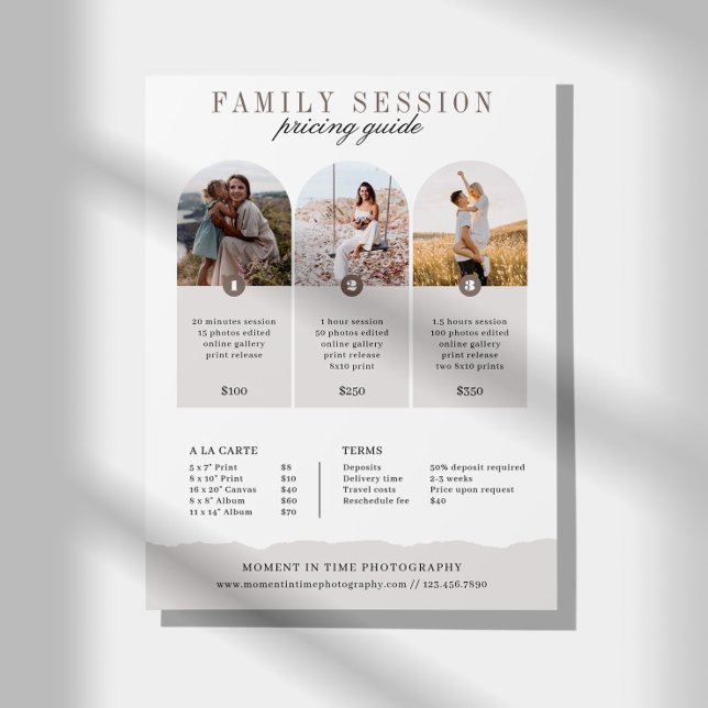 Preisleitfaden für Familienfotografie Flyer (Von Creator hochgeladen)