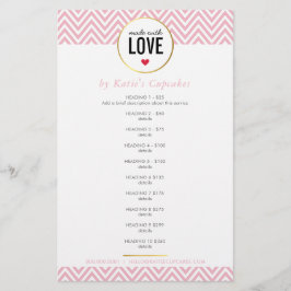 PREISLISTE aus Liebe, modern rosa Zickzack Flyer