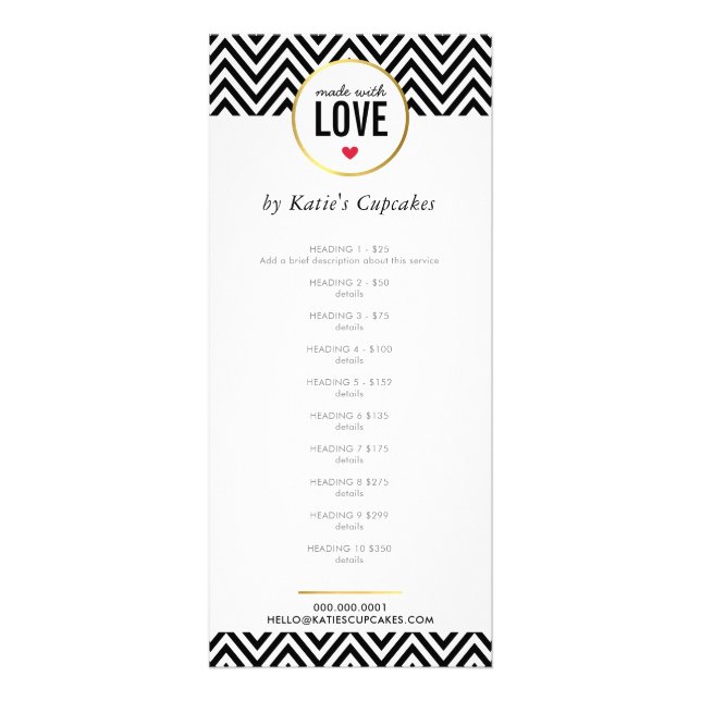 PREISLISTE aus Liebe Zickzack Werbekarte (Vorne)