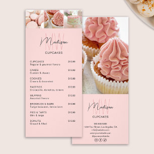 Preisliste Bäckerei Benutzerdefiniertes Monogramm- Werbekarte
