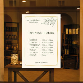 Preisliste der eleganten Olivenhaine Fensteraufkleber