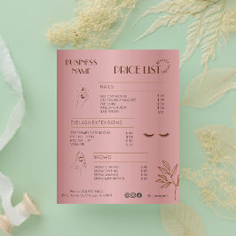 Preisliste des Esthetician Rose Gold Social Media Flyer
