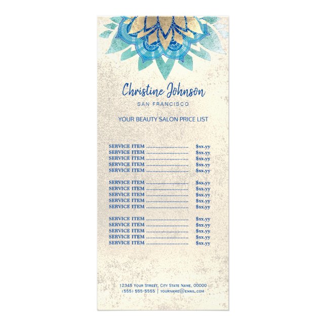 Preisliste des Hautpflegearztes Werbekarte (Vorne)