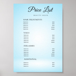 Preisliste des modernen eleganten Beauty Salons Poster