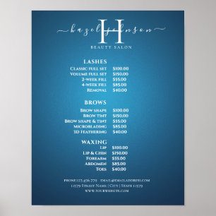 Preisliste des modernen eleganten Schönheitssalons Poster