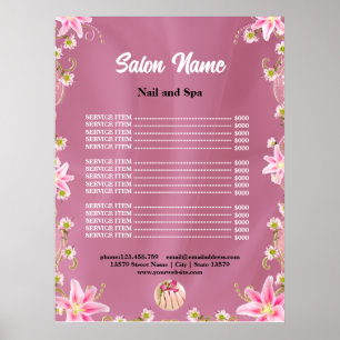 Preisliste des Nagelstudios Chic Beauty Poster