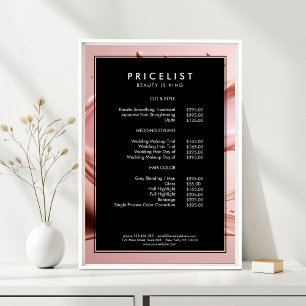 Preisliste des Schönheitssalons Blush Pink Poster