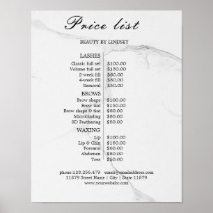 Preisliste des Vintage Beauty Salons Poster