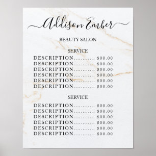 Preisliste des Vintage Beauty Salons Poster