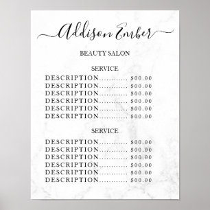 Preisliste des Vintage Beauty Salons Poster