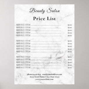 Preisliste des Vintage Beauty Salons Poster