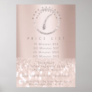 Preisliste Elektrolyse Haarentfernung Rose Beauty1 Poster