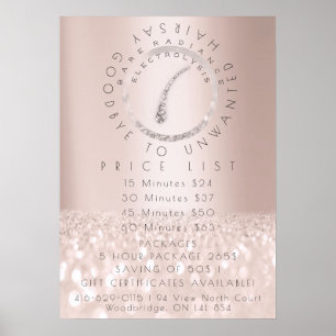 Preisliste Elektrolyse Haarentfernung Rose Beauty2 Poster