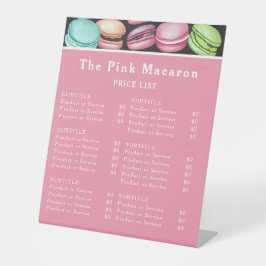 Preisliste | Französisch Macaron Pink Bäckerei Pat Sockelschild