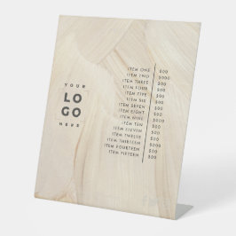 Preisliste für Abstrakte Elegante Sockelschild