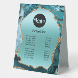 Preisliste für aquamarine Agate Imitate Tischaufsteller