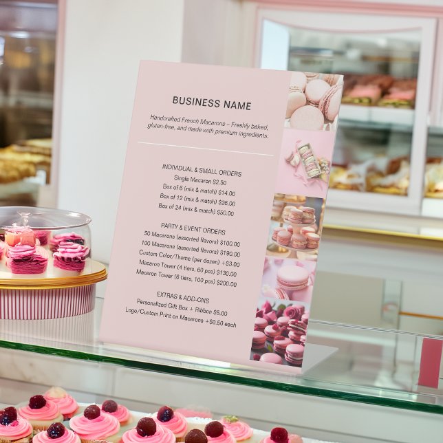 Preisliste für Bäckereien - Foto Sockelschild (Bakery Price List Custom Photo Pedestal Sign)