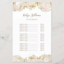 Preisliste für beige Marmordesign Flyer