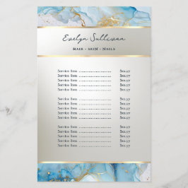 Preisliste für blauen Tintenkarton Flyer