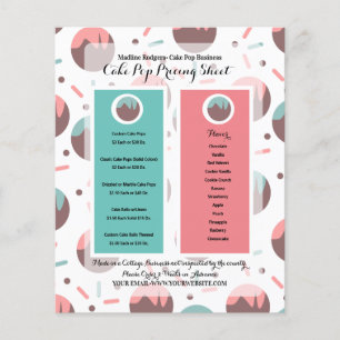 Preisliste für Cake Pop Business-Logos Flyer